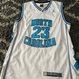 Jordan UNC White and Blue Basketball Jersey